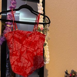Red bandana top